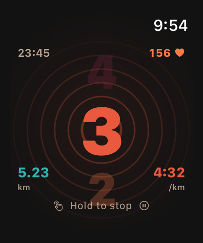 RunnersHeart Apple Watch 러닝 화면